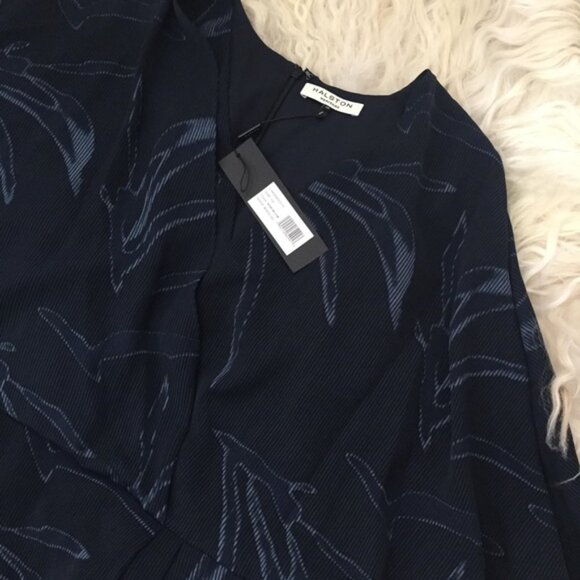 HALSTON HERITAGE Plunge Neckline Knee-Length Dress - Picture 3 of 8